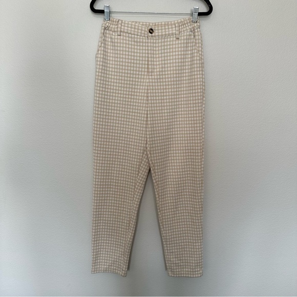 Willow & root women’s tan plaid trouser pants highwaisted size s small AP3977 - Picture 1 of 3